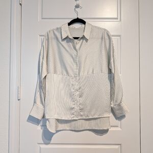 Mango striped button down shirt